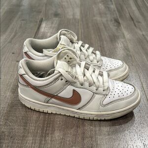 White and Brown Sneakers